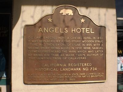 Angels Hotel Marker image. Click for full size.