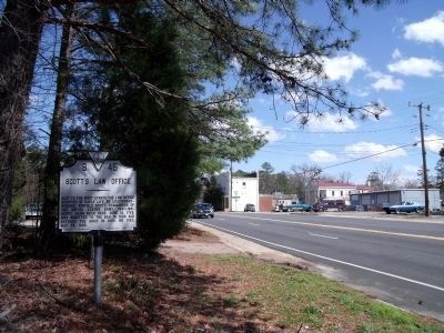 Scott's Law Office Marker south of Diwiddie Courthouse. image. Click for full size.