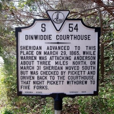 Dinwiddie Courthouse Marker image. Click for full size.