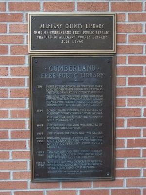 Allegany County Library Marker image. Click for full size.