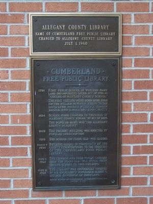 Allegany County Library Marker image. Click for full size.