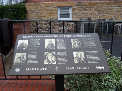 Famous Personalities at Fort Cumberland Marker image. Click for full size.