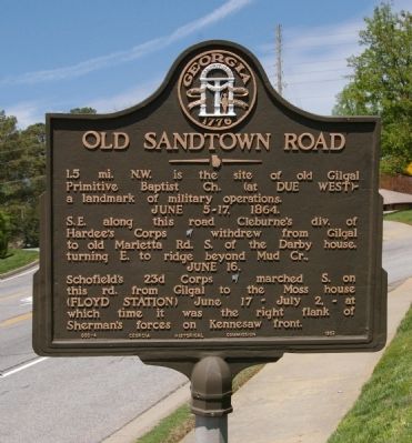 Old Sandtown Road Marker image. Click for full size.