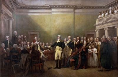 General George Washington Resigning His Commission. Click for full size. General George Washington Resigning His Commission image. Click for full size.