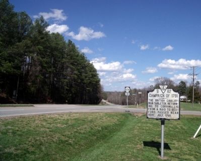 Campaign of 1781 Marker on Boydton Plank Road (facing north). image. Click for full size.