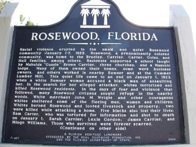 Rosewood, Florida Marker image. Click for full size.