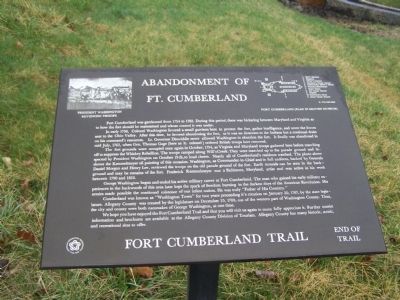 Abandonment of Ft. Cumberland Marker image. Click for full size.
