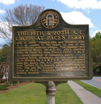 The 14th & 20th A.C. Cross at Pace's Ferry Marker image. Click for full size.