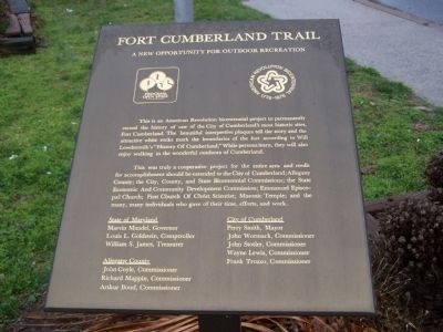 Fort Cumberland Trail Marker image. Click for full size.