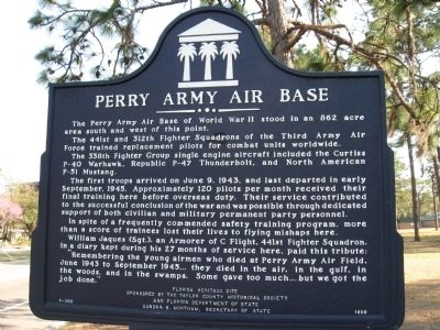 Perry Army Air Base Marker image. Click for full size.