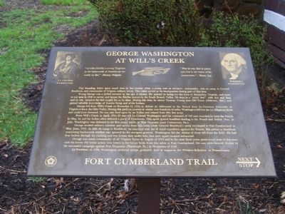 George Washington at Will's Creek Marker image. Click for full size.