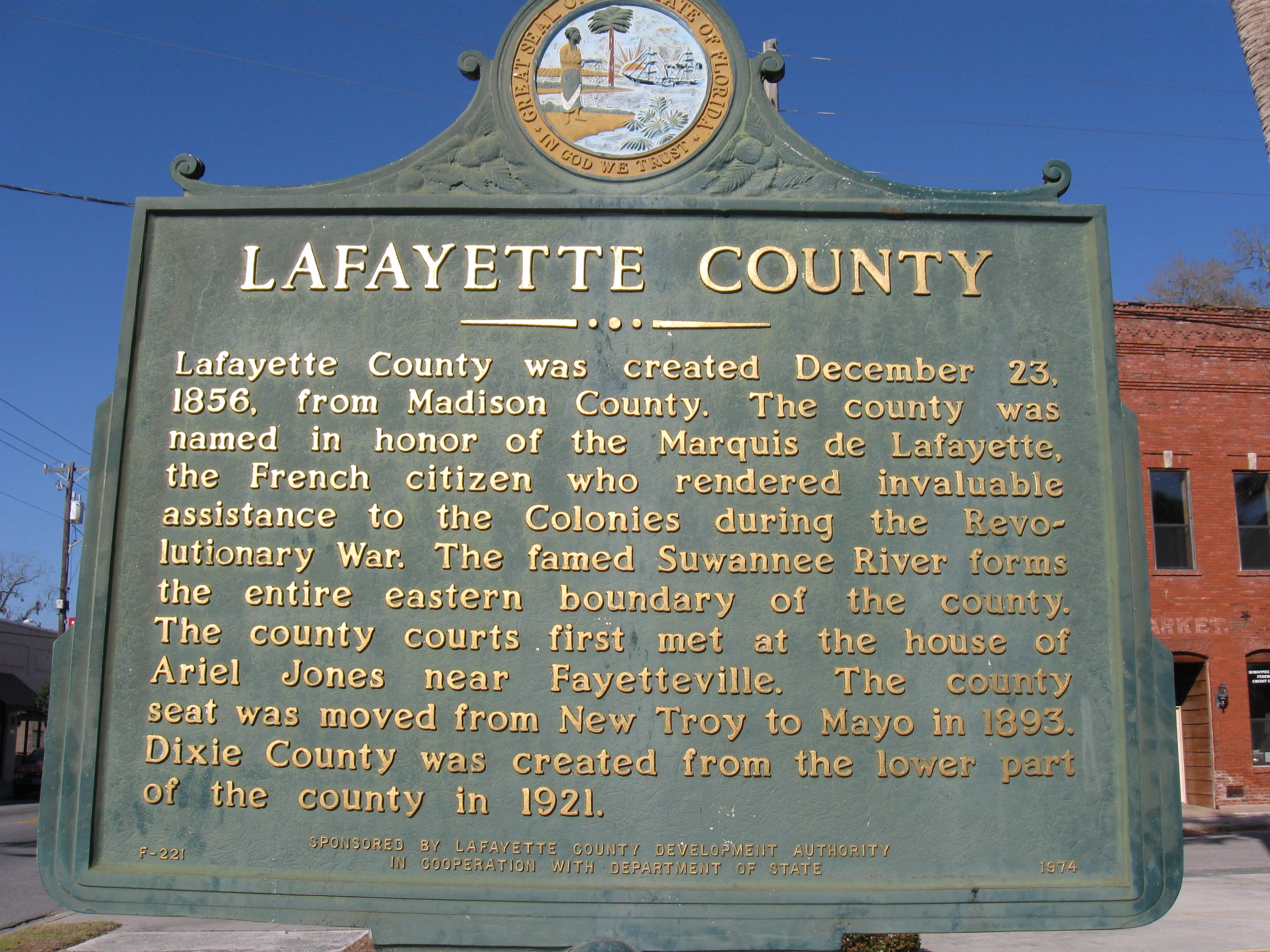 Lafayette County Marker