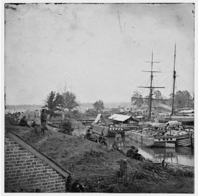 White House Landing, Va. Supply vessels at anchor. image. Click for full size.