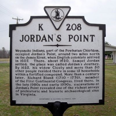 Jordan's Point Marker image. Click for full size.