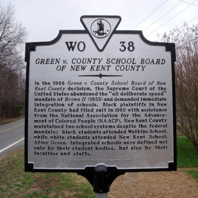 <i>Green v. County School Board of New Kent County</i> Marker image. Click for full size.