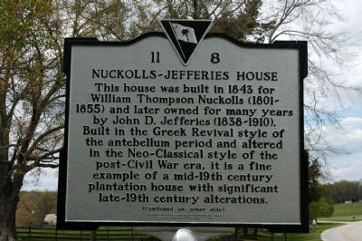 Nuckolls-Jefferies House Marker image. Click for full size.