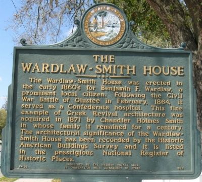 The Wardlaw-Smith House Marker image. Click for full size.
