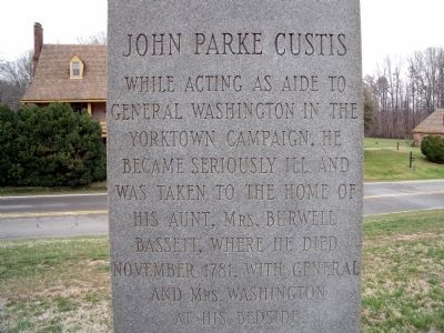 John Parke Custis Marker (south face). image. Click for full size.