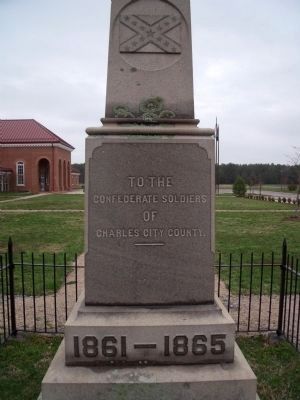 Charles City Confederate Soldiers Monument (north face).. Click for full size. Charles City Confederate Soldiers Monument (north face). image. Click for full size.