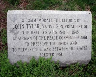 John Tyler marker near the Clerk's Office. image. Click for full size.