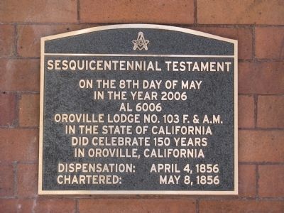 Oroville Masonic Temple Marker image. Click for full size.