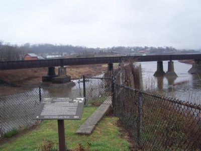 Wills Creek on left flowing into the Potomac River.. Click for full size. Wills Creek on left flowing into the Potomac River. image. Click for full size.