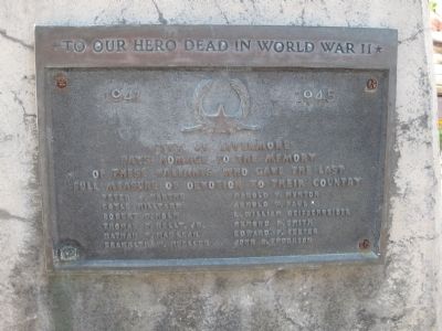 Mills Square Flag Pole - WWII Memorial Plaque image. Click for full size.