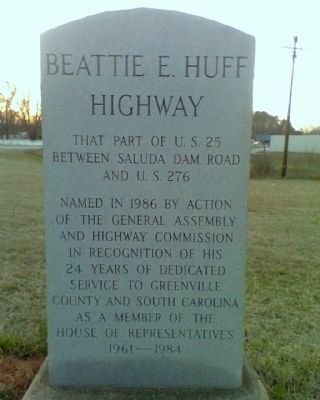 Beattie E. Huff Highway Marker. Click for full size. Beattie E. Huff Highway Marker image. Click for full size.