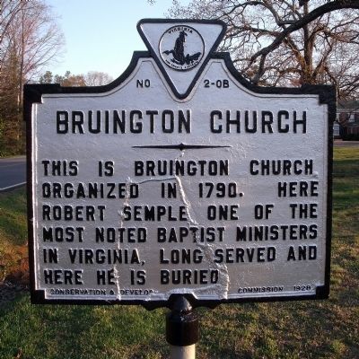 Bruington Church Marker image. Click for full size.