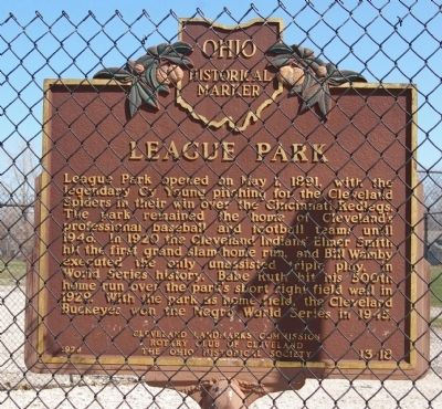 League Park Marker image. Click for full size.