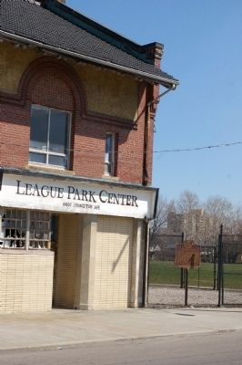 League Park Marker location, next to the ticket office image. Click for full size.