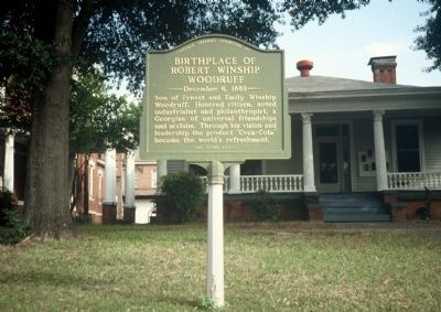 Birthplace of Robert Winship Woodruff Marker. Click for full size. Birthplace of Robert Winship Woodruff Marker image. Click for full size.