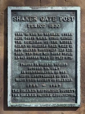 Shaker Gate Post Marker image. Click for full size.
