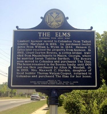 Reverse Side of The Elms Marker image. Click for full size.
