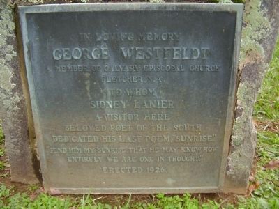 George Westfeldt Marker. Click for full size. George Westfeldt Marker image. Click for full size.