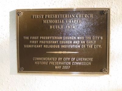 First Presbyterian Church Memorial Chapel Marker image. Click for full size.