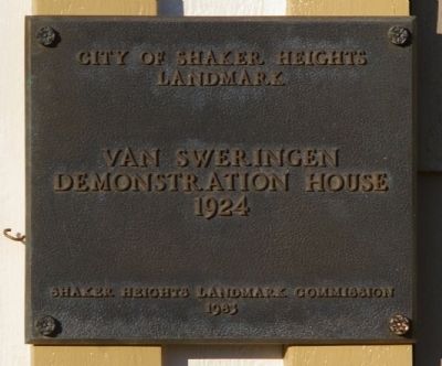 Van Sweringen Demonstration House Marker. Click for full size. Van Sweringen Demonstration House Marker image. Click for full size.