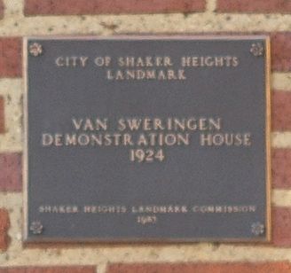 Van Sweringen Demonstration House Marker. Click for full size. Van Sweringen Demonstration House Marker image. Click for full size.