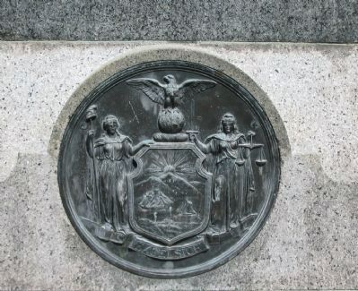State Seal on Front of Monument. Click for full size. State Seal on Front of Monument image. Click for full size.