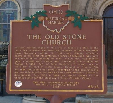 The Old Stone Church Marker image. Click for full size.