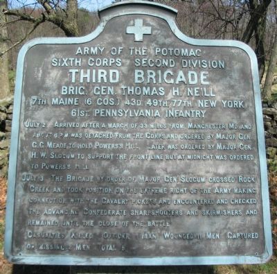 Third Brigade, Second Division, Sixth Corps Tablet. Click for full size. Third Brigade, Second Division, Sixth Corps Tablet image. Click for full size.