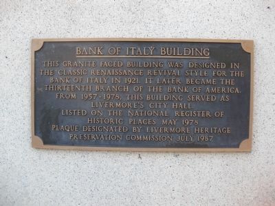 Bank of Italy Building Marker image. Click for full size.