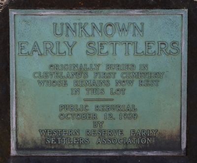 Unknown Early Settlers Marker image. Click for full size.