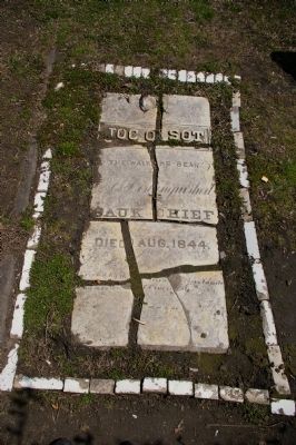 Chief Joc-O-Sot's gravestone, damaged by vandals in 1907. Click for full size. Chief Joc-O-Sot's gravestone, damaged by vandals in 1907 image. Click for full size.