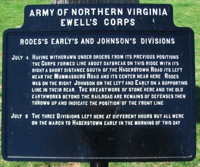 Ewell's Corps Tablet. Click for full size. Ewell's Corps Tablet image. Click for full size.