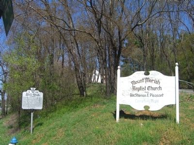 Mount Moriah Baptist Church and Marker image. Click for full size.