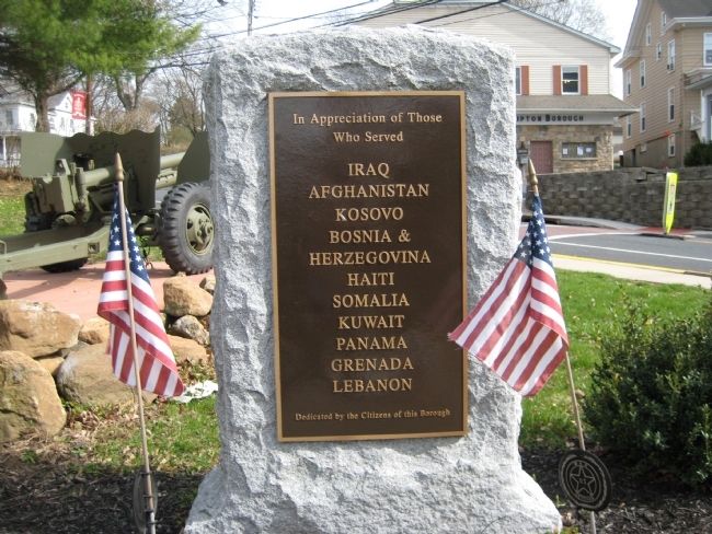 Veterans Park - Marker for other recent wars image. Click for full size.