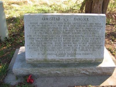 Armistead and Hancock Marker. Click for full size. Armistead and Hancock Marker image. Click for full size.