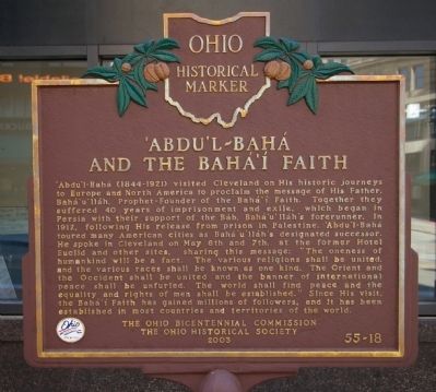 bdu'l-Bah and the Bah' Faith Marker image. Click for full size.