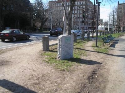 Knox Trail Marker on Cambridge Common. Click for full size. Knox Trail Marker on Cambridge Common image. Click for full size.